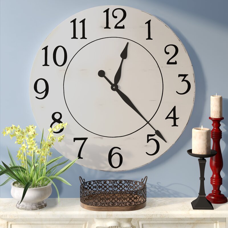 August Grove® Oversized Wall Clock & Reviews | Wayfair